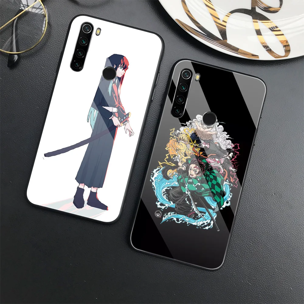 

Demon Slayer Protection Shell for Redmi Note 10Pro 9 Pro Max 10 4G 9T 10S Poco F3 11 11S 5G F2Pro Luxury Tempered Glass Case