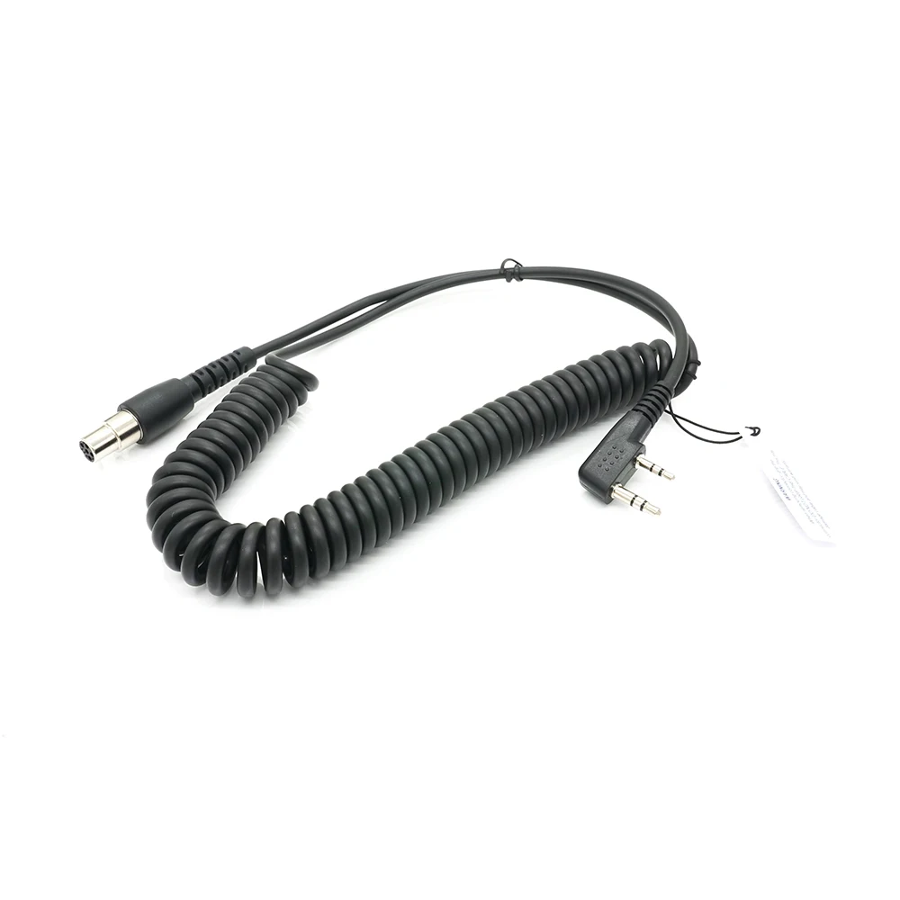 Two Way Handheld Radios and Headsets 2-Pin to 5-Pin Coil Cord Cable Compatible with for Kenwood Baofeng RH5R RDH HYT Relm