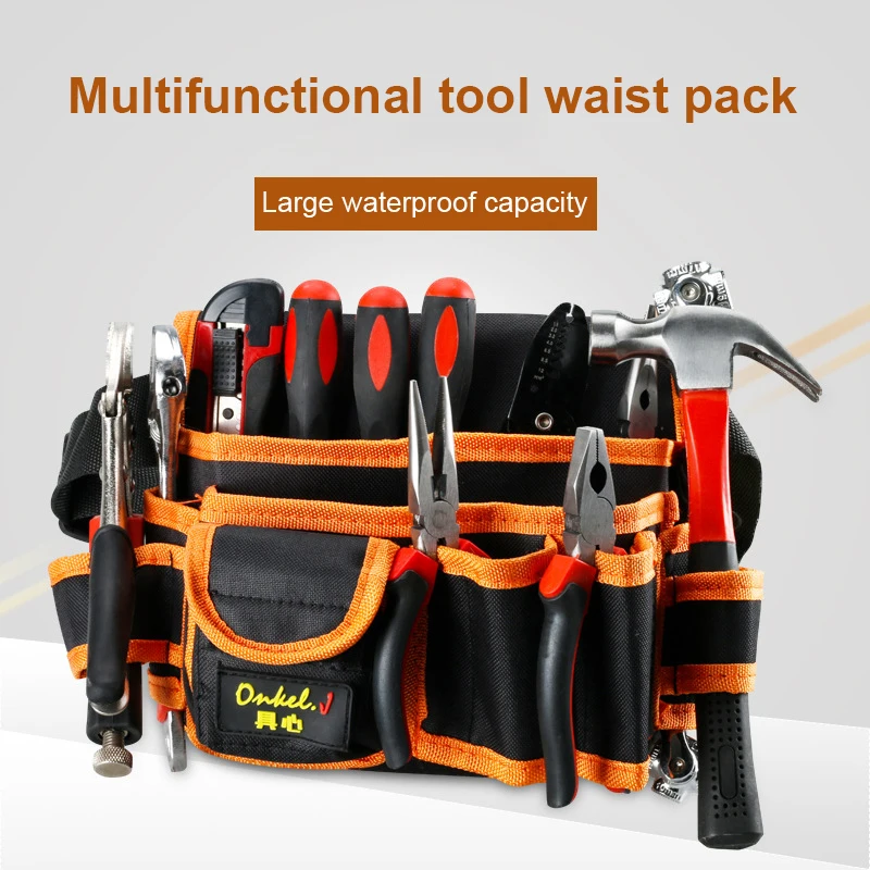 

Tool Bag Waist Bag Waterproof and Wear-Resistant Multi Functional Waist Bag Shoulder Bag Canvas Electrician