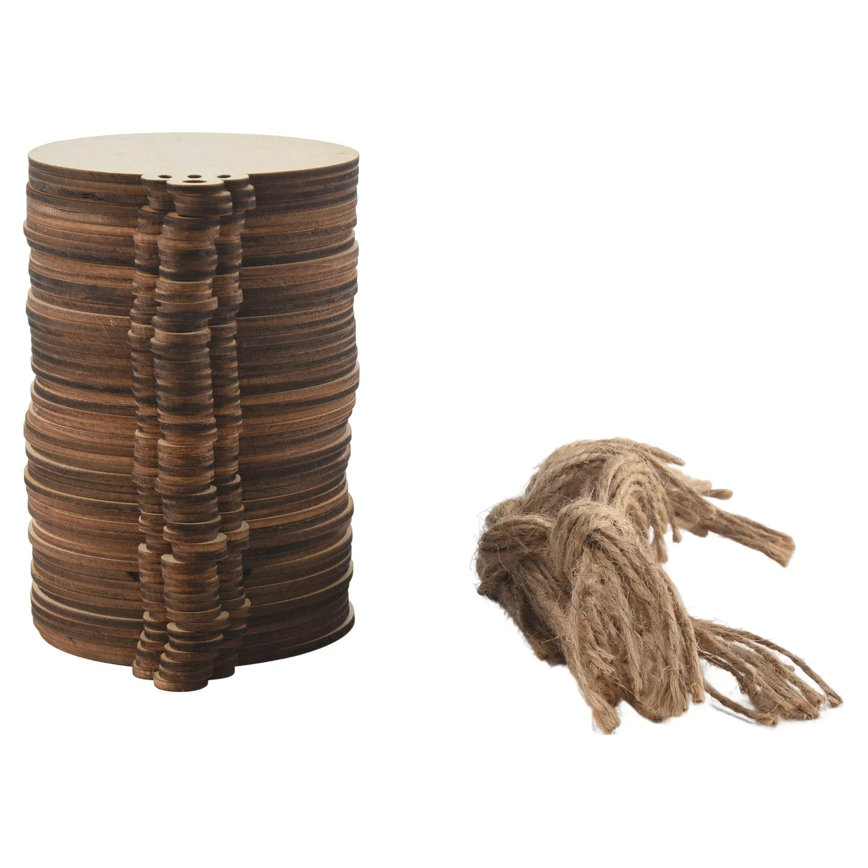 50 шт. DIY ремесленная деревянная круглая безделушка с шпагат для краски