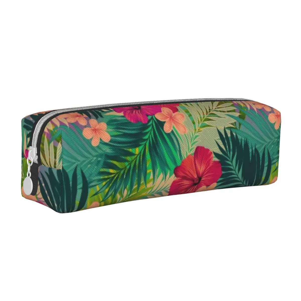 

Квадратный карандаш Sunset Beach, фотография тропических цветов для подростков, винтажный кожаный пенал, сумка на молнии для ручек начальной шко...