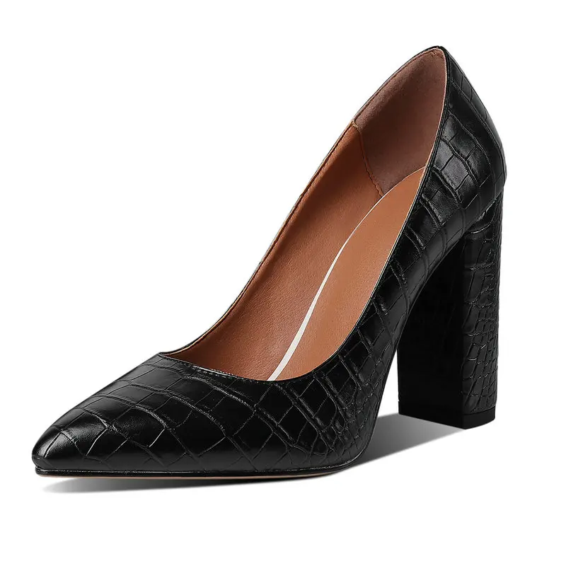 

Туфли-лодочки женские кожаные на высоком каблуке, с принтом, размеры 10, 11, 12