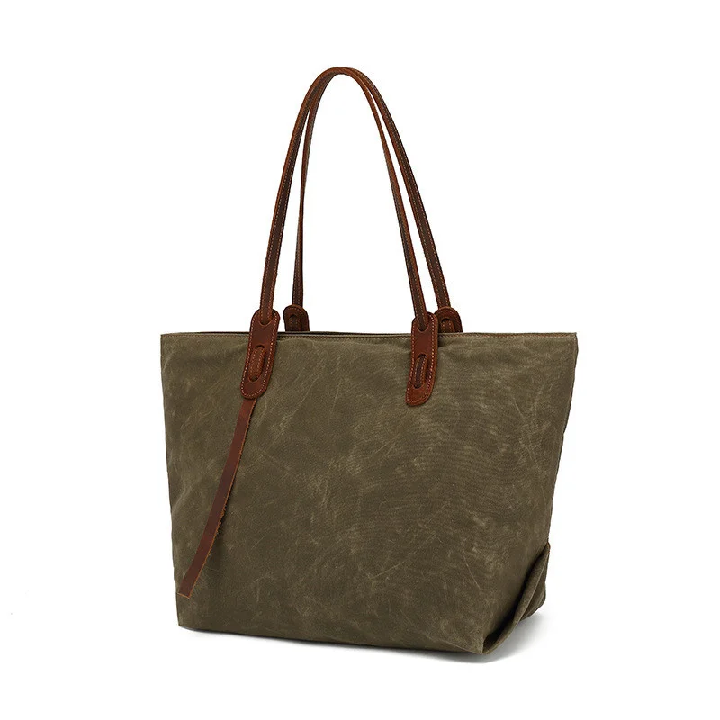 

Повседневная Женская Холщовая Сумка из масляного воска, роскошная дизайнерская сумка-тоут, сумка-мессенджер на плечо, женские сумки для покупок