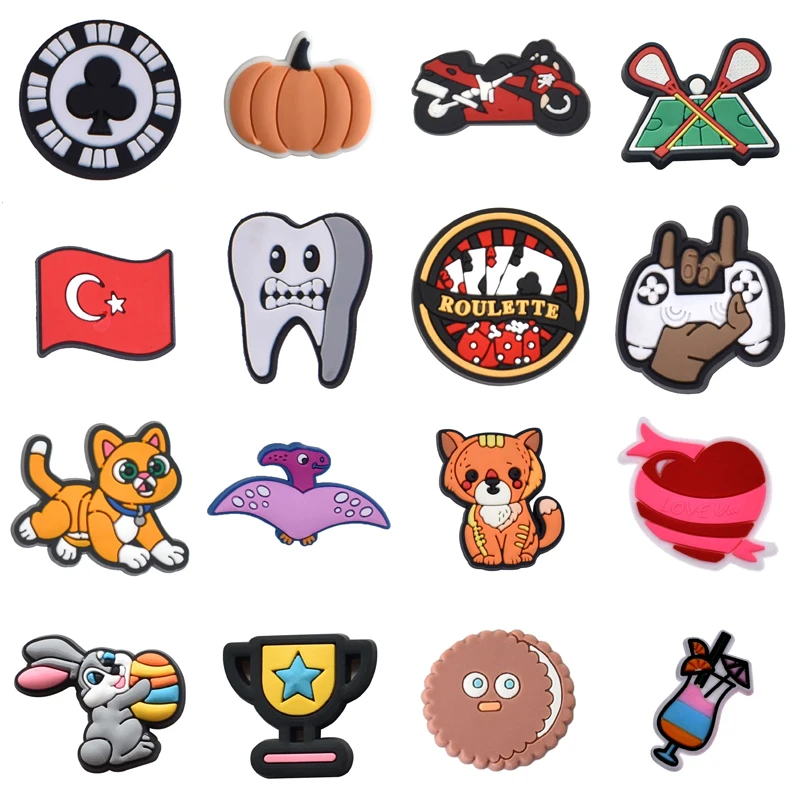 

Shoe Charms Accessories Fits for Crocs Single Sale 1pcs Decorations PVC Buckle for Kids Party Christmas Gifts Pins