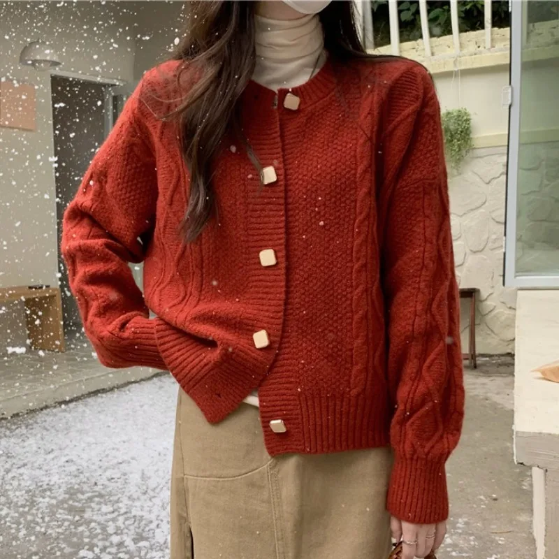 

Retro Japanese Lazy Cardigan Sweater Design Sense Of Minority Women's Spring And Autumn 2022 New Soft Waxy Knit Top