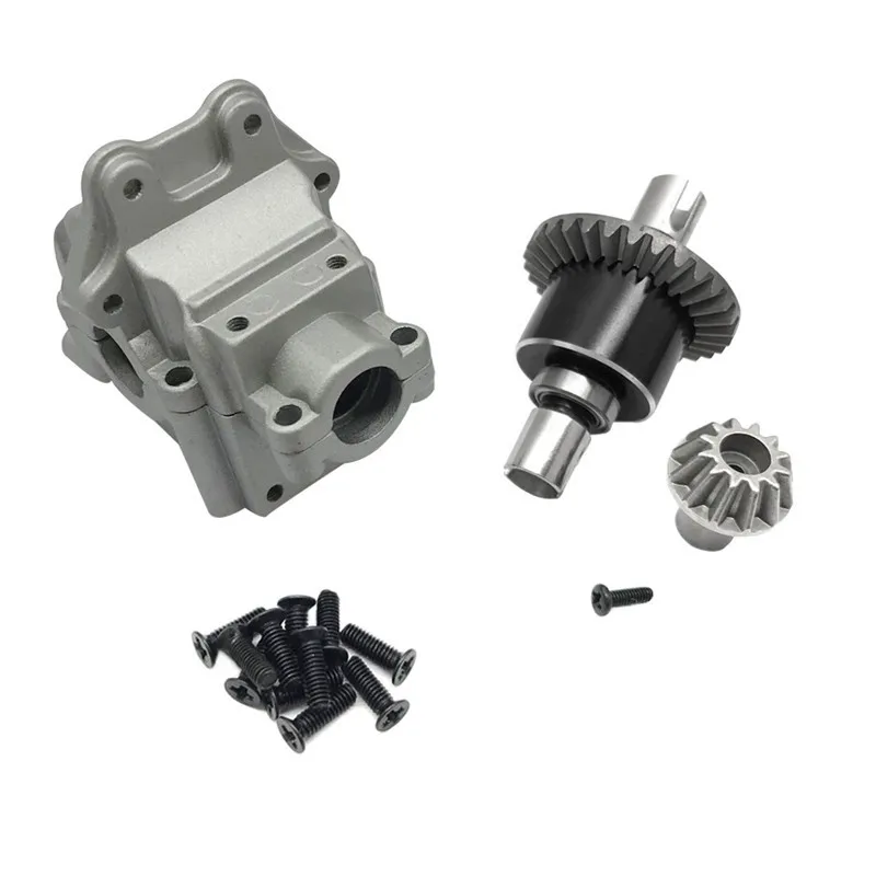 Metal Upgrade Gearbox Cover + Differential For WLtoys 1/14 144010 144001 144002 1/12 124016 124017  124019 124018RC Car Parts enlarge