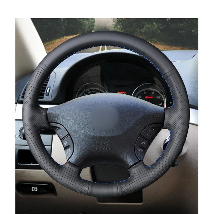 

Alcantara For Mercedes Benz W639 Viano Vito Sprinter Volkswagen VW Crafter Hand-stitched Black PU Leather Steering Wheel Cover