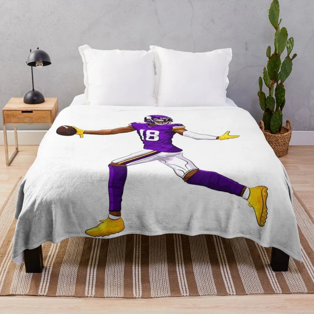 

Justin Jefferson Touchdown Throw Blanket Embroidered Blanket For Sofa