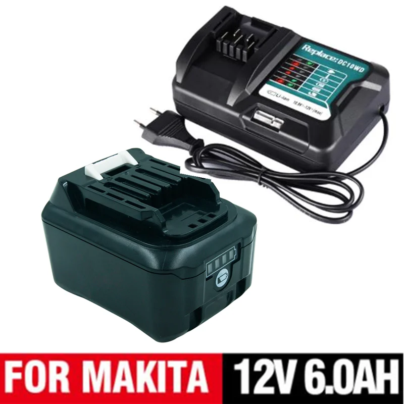 Литиевая аккумуляторная батарея Makita, зарядное устройство 12 в 6000 мАч, подходит для BL1040, BL1015, BL1020b, BL1016, BL1021, BL1040