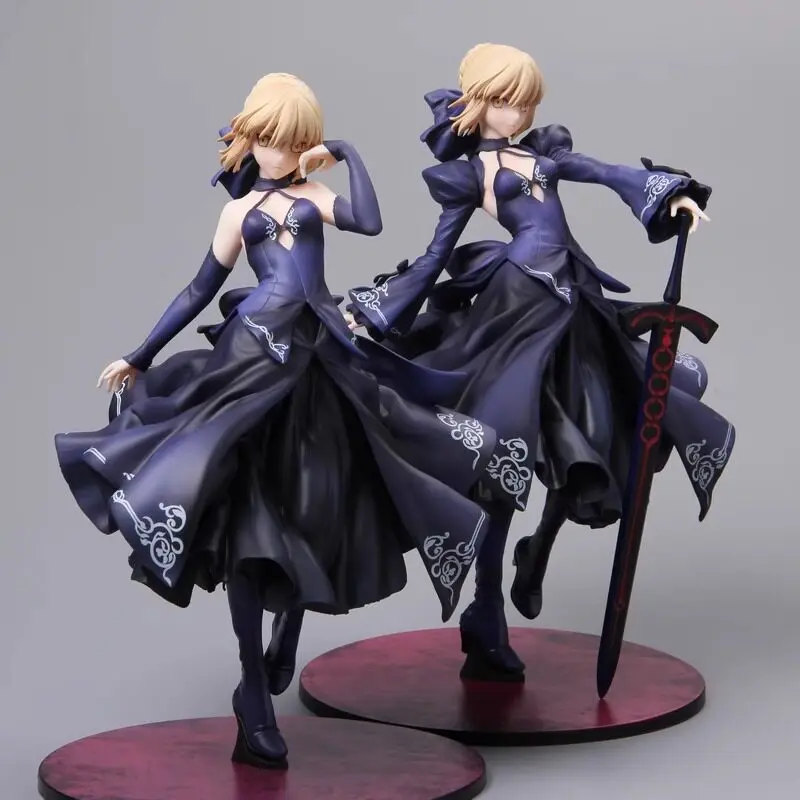 Фото Фигурка Fate Saber Alter в черном платье, коллекционная модель из ПВХ, украшение для компьютерного корпуса и рабочего стола, для взрослых коллекционеров №1