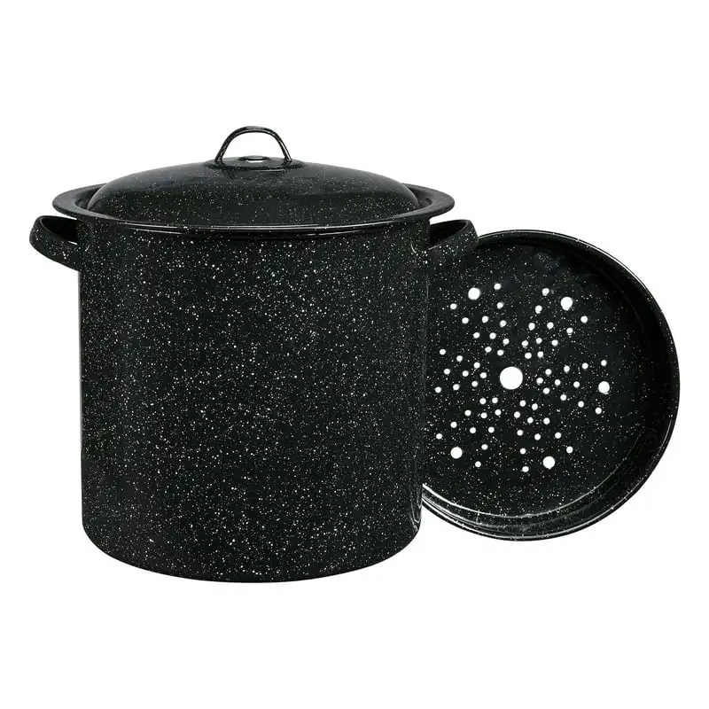 

on Steel Multiuse Pot, Seafood / Tamale / Stock Pot includes steamer insert, 15.5-Quart, Black Sauce dish Green dishes Restauran