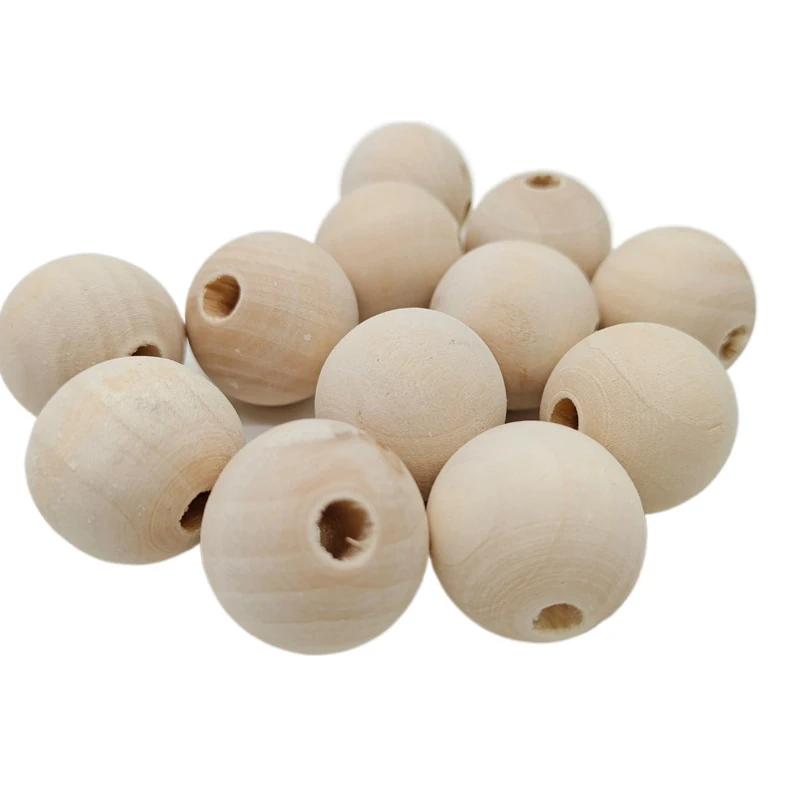 

8-30mm Natural Wood Beads Round Spacer Wooden Pearl Lead-Free Balls Charms For Jewelry Making DIY Handmade Accessories 50pcs