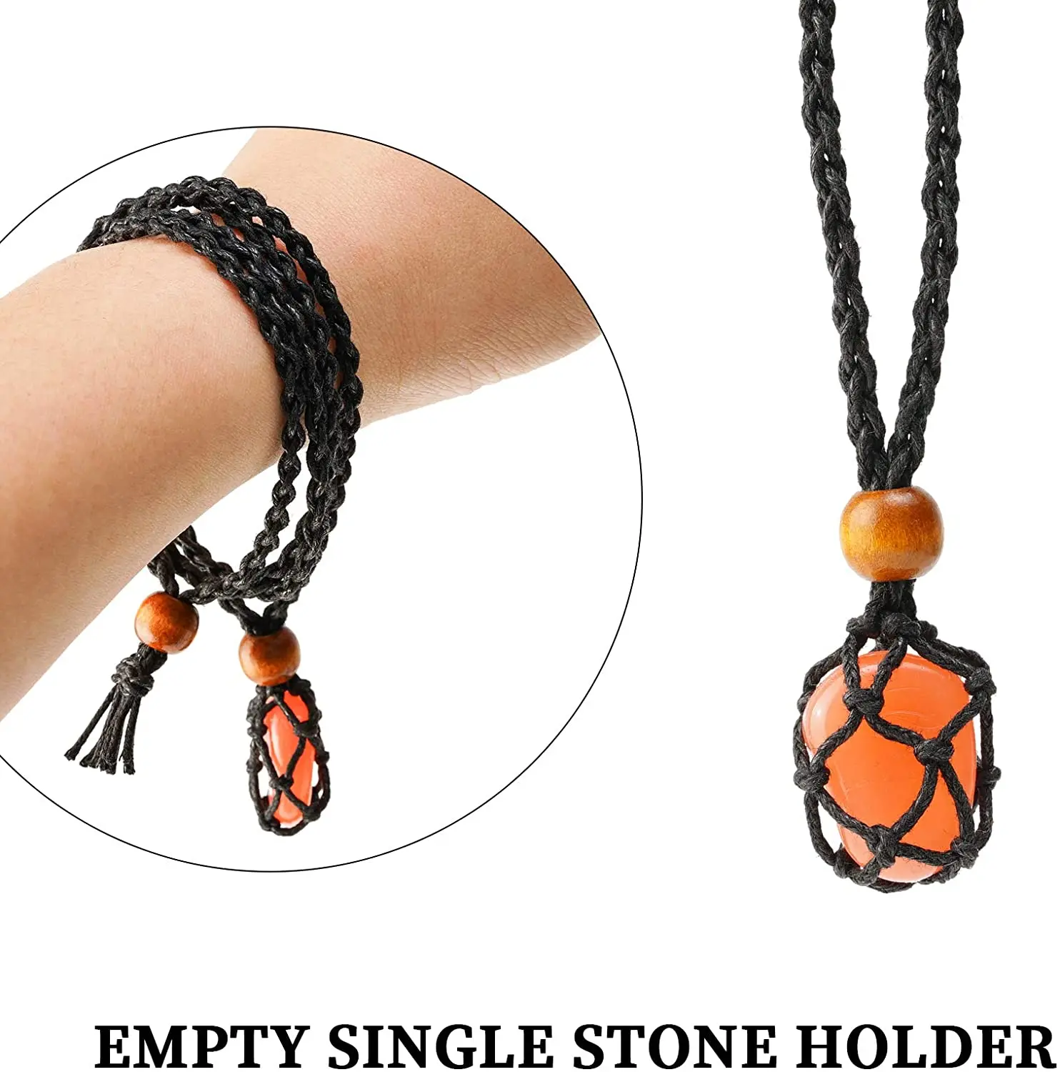 3 размера ожерелье шнур пустой медитации Хрустальный держатель DIY натуральные