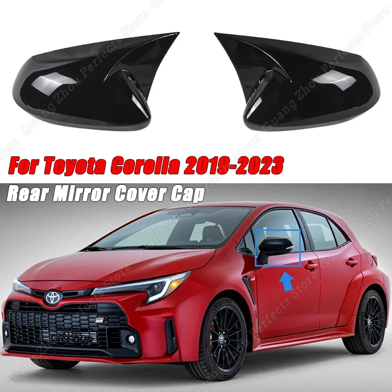 

Gloss Black ABS Plastic Car Side Rearview Mirror Cover Cap Trim for Toyota Corolla 2019 2020 2021 2022 2023 Exterior Tuning