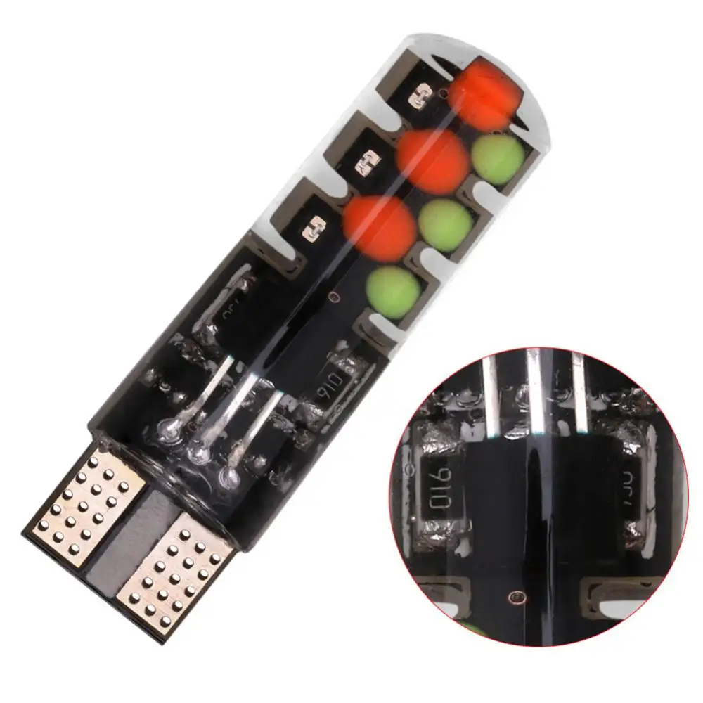 

2 шт., автомобильные светодиодсветодиодный лампы T10 RGB COB
