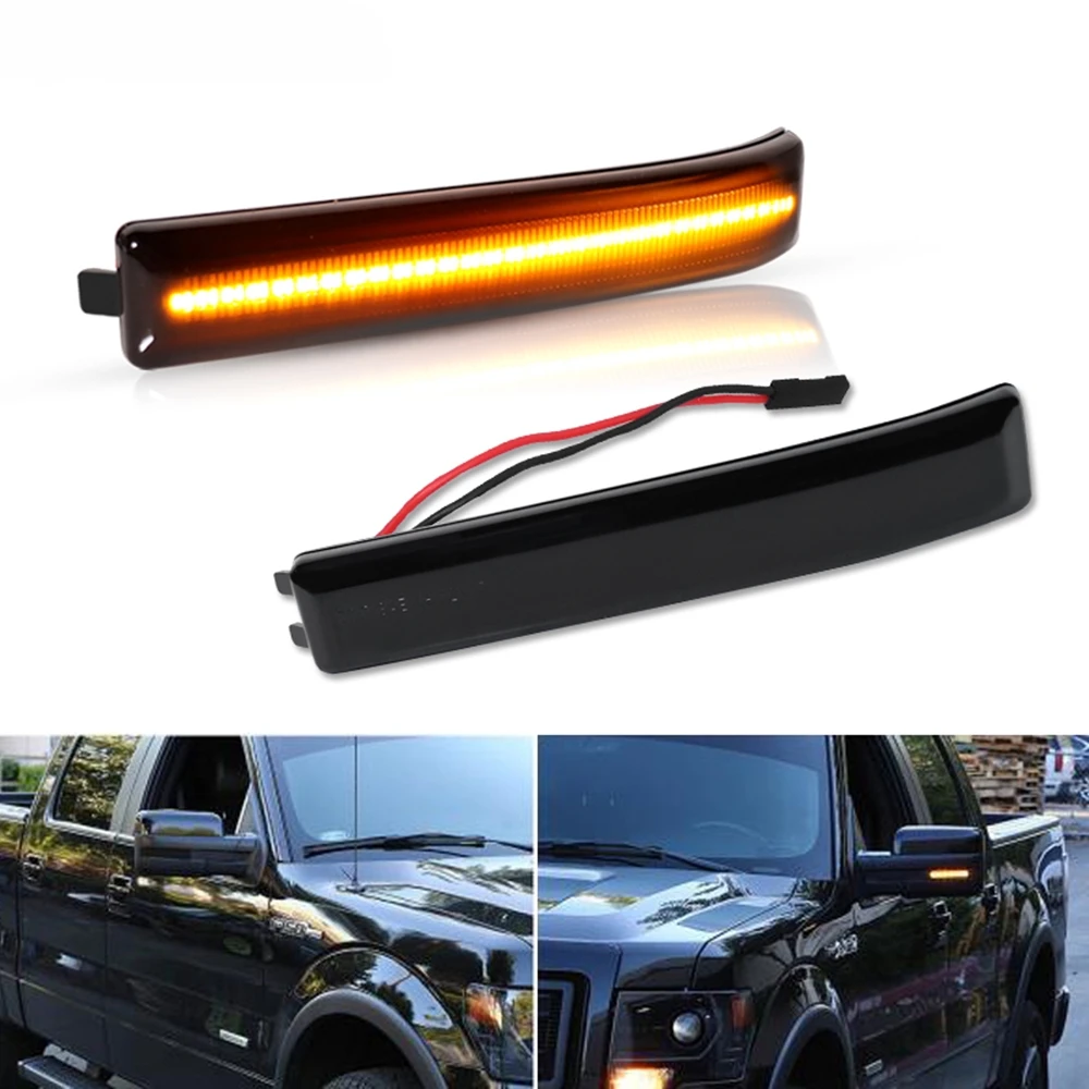 

2 Pieces Dynamic Sequential LED Side Mirror Reflector Light Signal Rear View Indicator Lamp Bulb For Ford F-150 Raptor 2009-2014