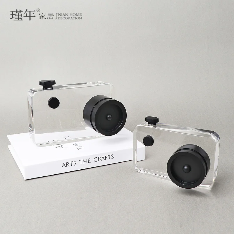 

Simple modern creative crystal camera ornaments model room bedroom study desktop Bogu shelf decorations