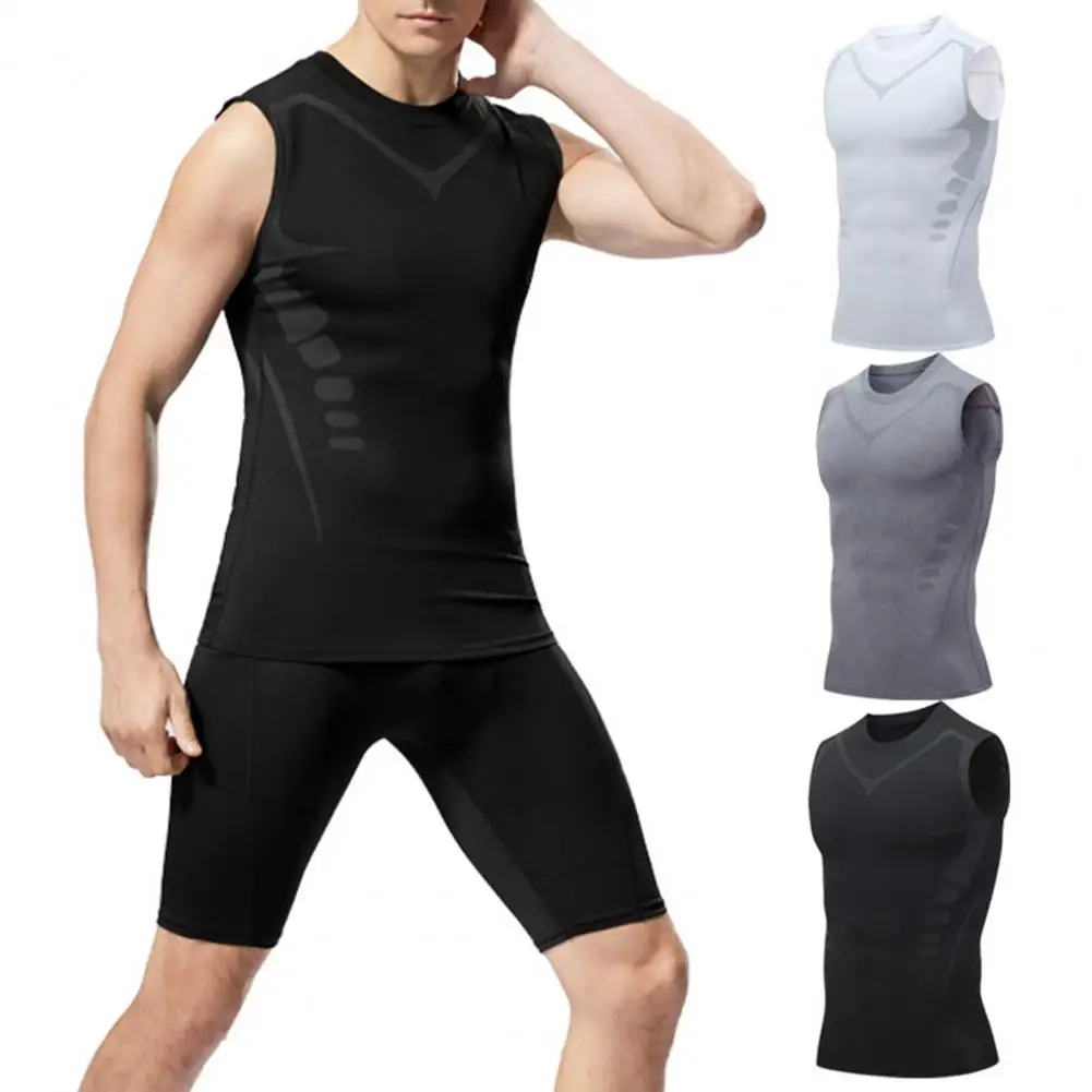 

Men Sport Vest Men Vest Breathable Men's Sports Vest Quick-dry Sweat-absorbing Soft Elastic Top with Hollow Out for Summer