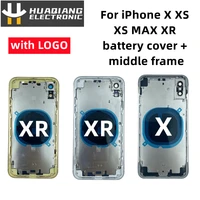 high quality fo iphone x xr xs battery back cover middle chassis frame sim tray side key parts rear housing case assembly