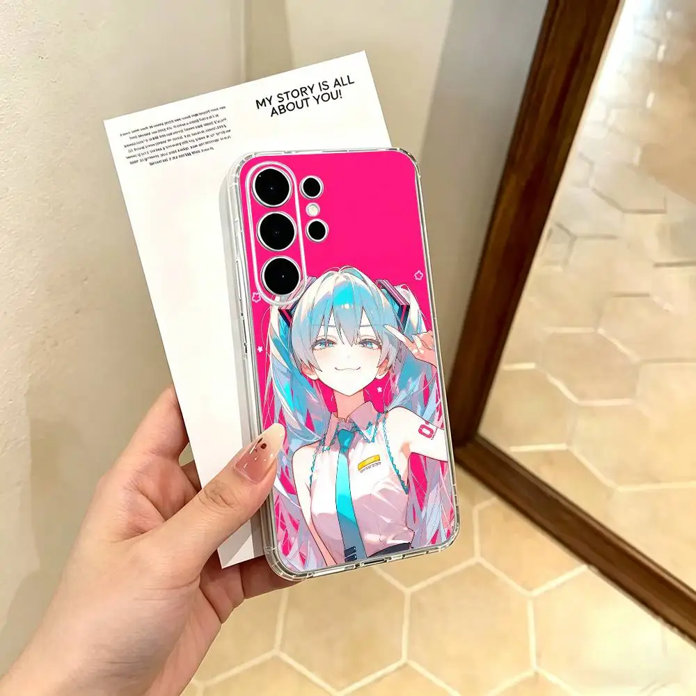 Фото Прозрачный жесткий чехол Princess M-MIKU для Samsung S25, 24, 23, 22, 21, 10, 9, Ultra, Plus, Lite №5