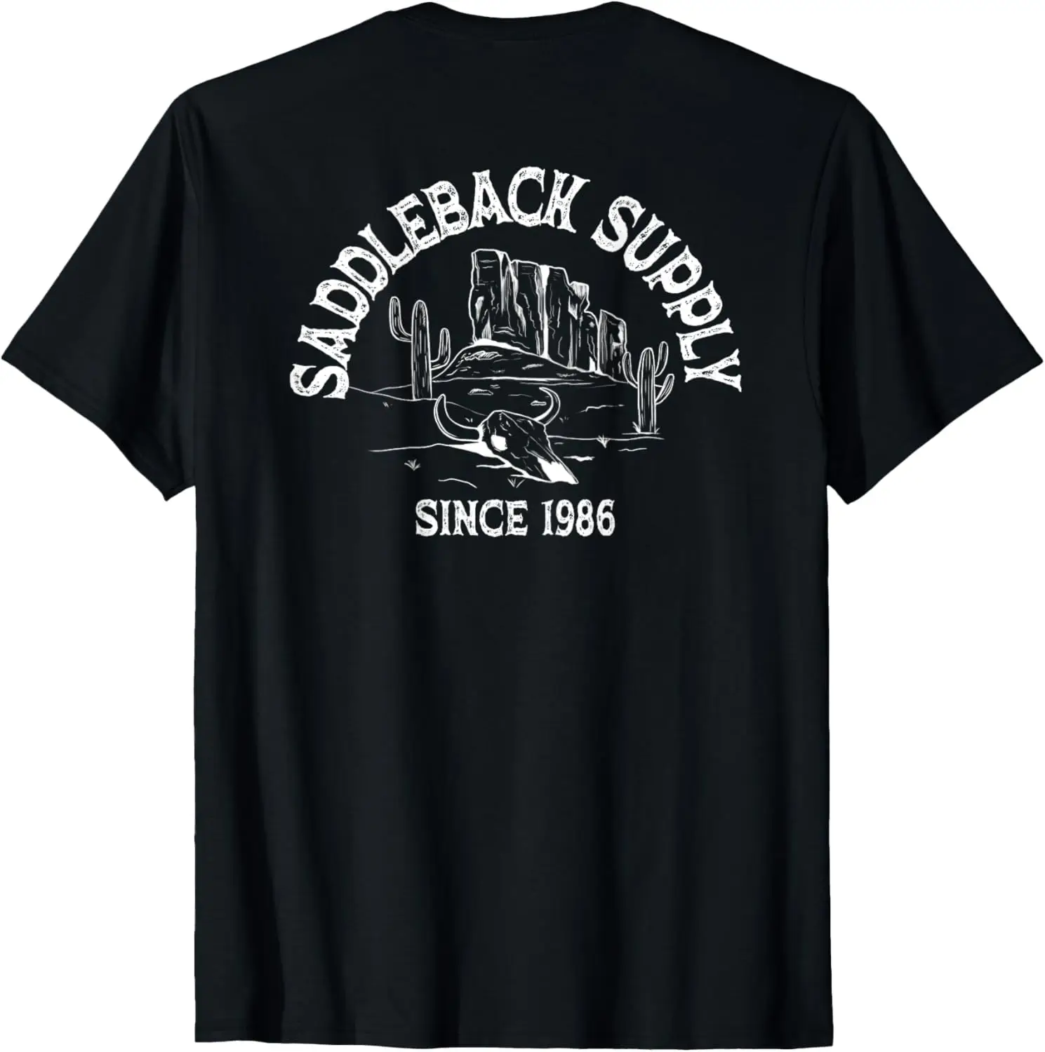 Футболка с рисунком Saddleback Forsaken Desert белым логотипом