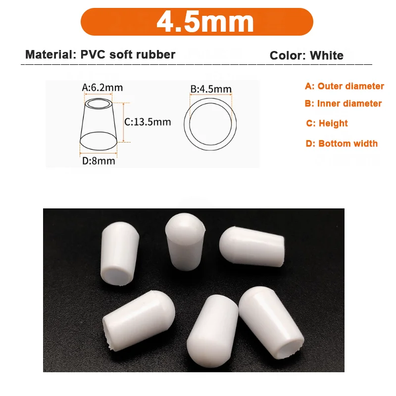 

2/4/10/20/50/100 шт. пылезащитные резиновые колпачки для проволоки 2,5-10 мм, защита резьбы для стальных стержней и крючков для полок, черный/белый/прозрачный