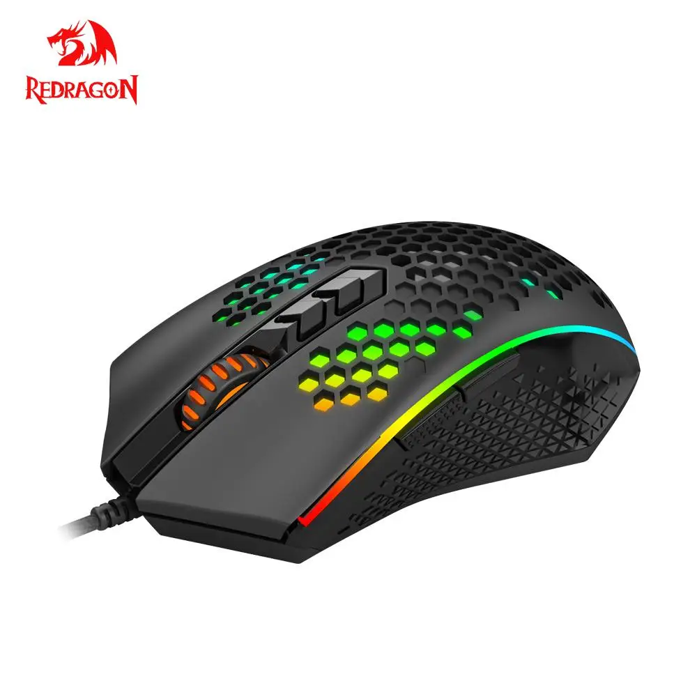 

REDRAGON Memeanlion honeycomb M809-K USB wired Lightweight RGB Gaming Mouse 12400 DPI programmable Ultralight game mice computer