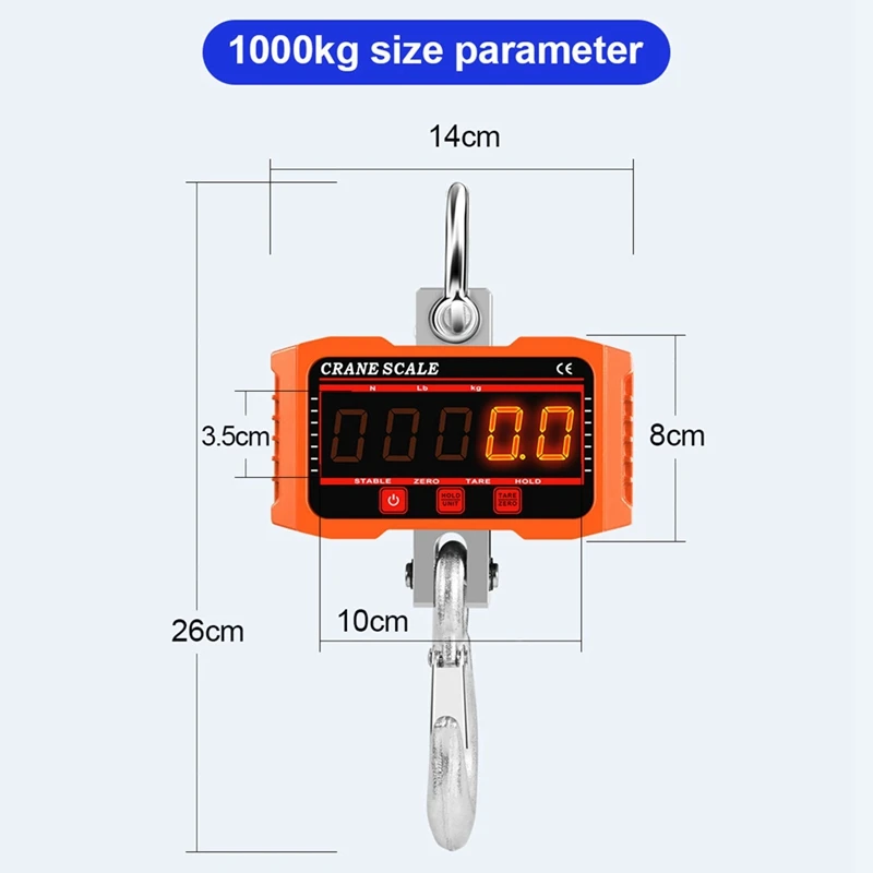 Подвесные весы цифровые крановые 1000 кг промышленные сверхмощные светодиодная