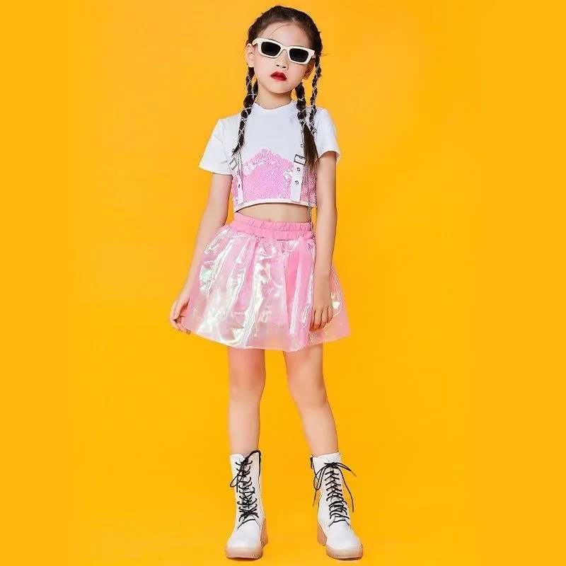 Новинка костюм для джазовых танцев с блестками детское модное платье в стиле