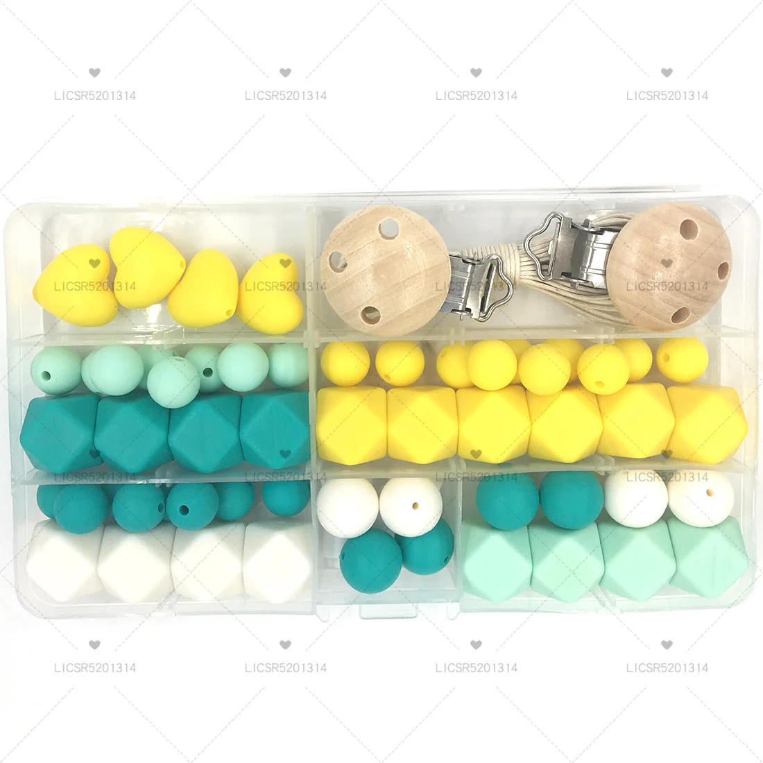 Baby Silicone Teething DIY Crafts Set Pacifier Clips Toy Safe And Natural Silicone Bead Teether Baby Nursing Necklace Pendants
