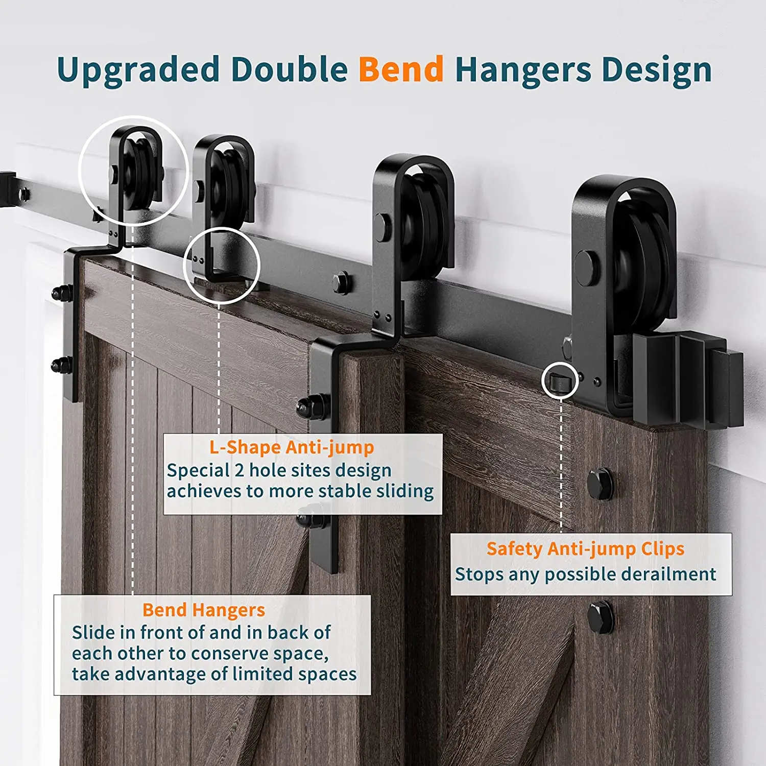 Обойма оборудование для раздвижной двери сарая роликов двойных дверей плавная