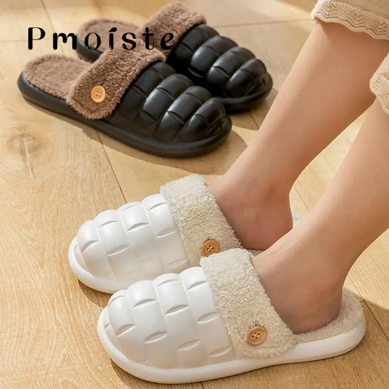 Furry Winter Home Slippers Washable Female Indoor Slippers Warm Plush Fashion Platform Shoes with Fur Women House Slipper Unisex
