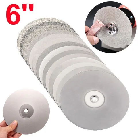 Шлифовальный диск с алмазным покрытием, 6 дюймов, 150 мм, 80-3000 #, 240, 320, 400, 600, 800, 1200, 2000, 3000, 120, 150, 180