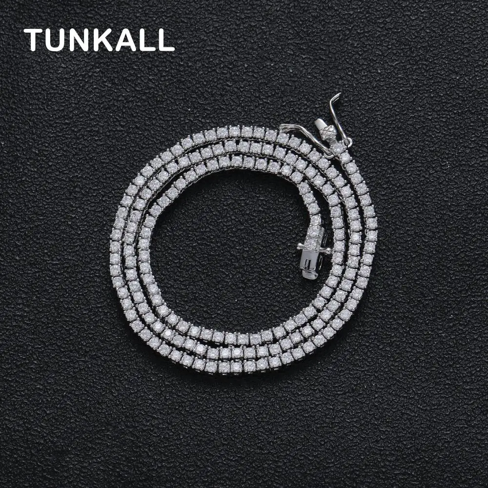 2 мм латунная теннисная цепь с закрепкой в виде зубца ожерелье zricon стиле хип-хоп