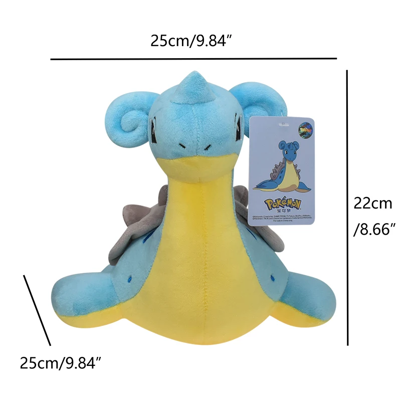 Оригинальные плюшевые мягкие игрушки Pokemon Lapras милые подарки с хлопковым