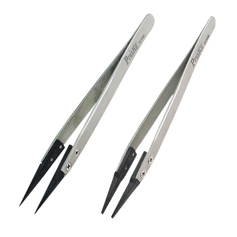 

Pro'skit TZ-300A/TZ-300B, антистатический пинцет с круглым наконечником, пластиковый пинцет из углеродного волокна