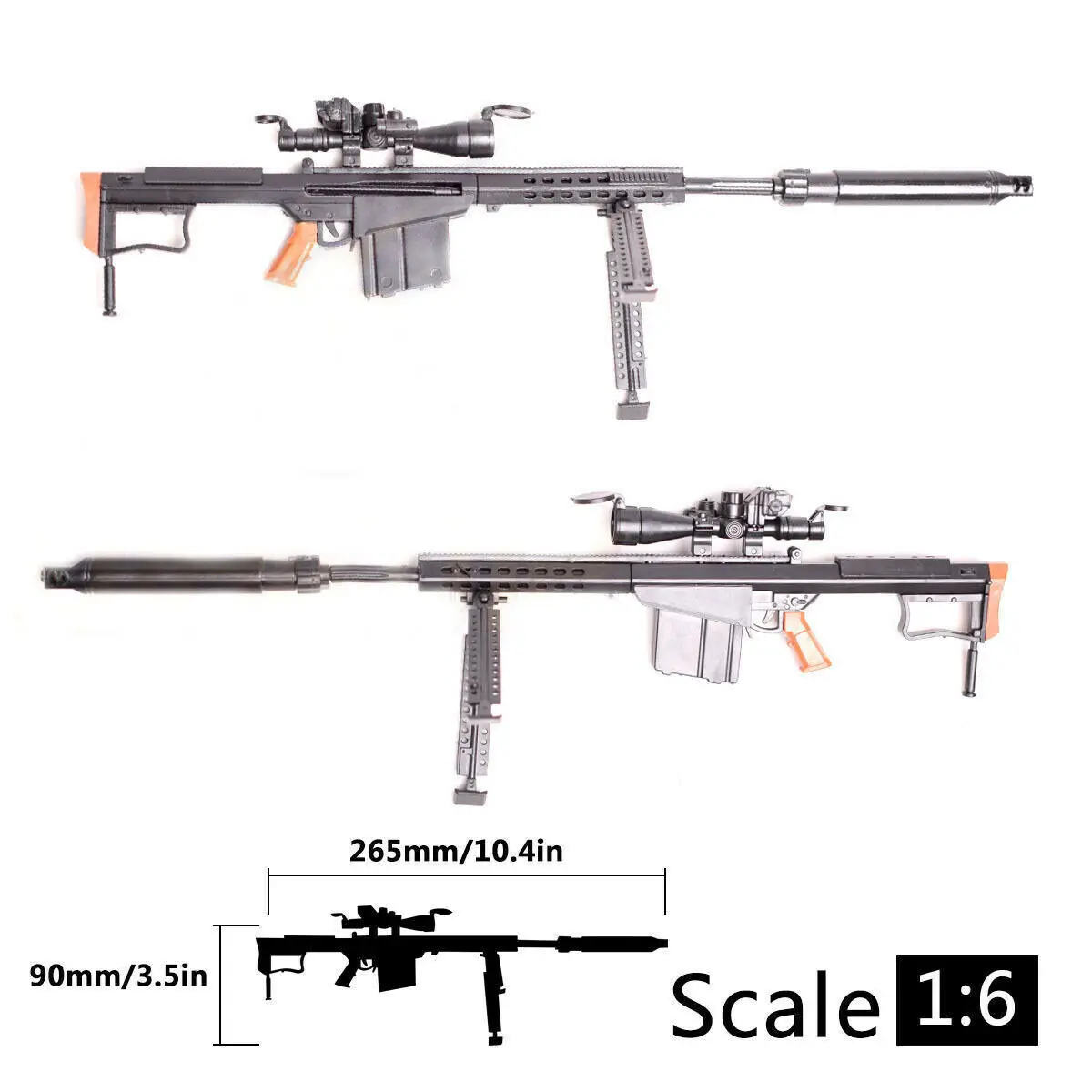 Снайперская винтовка Barrett в масштабе 1:6 M82A1 сборная игрушка пластиковая 4D модель