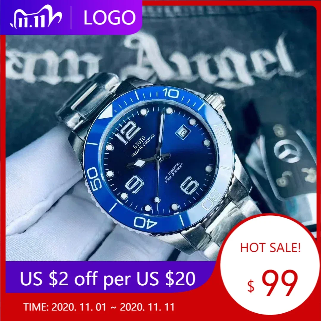 Новые автоматические часы Luuxry для мужчин механические серебристые розовые