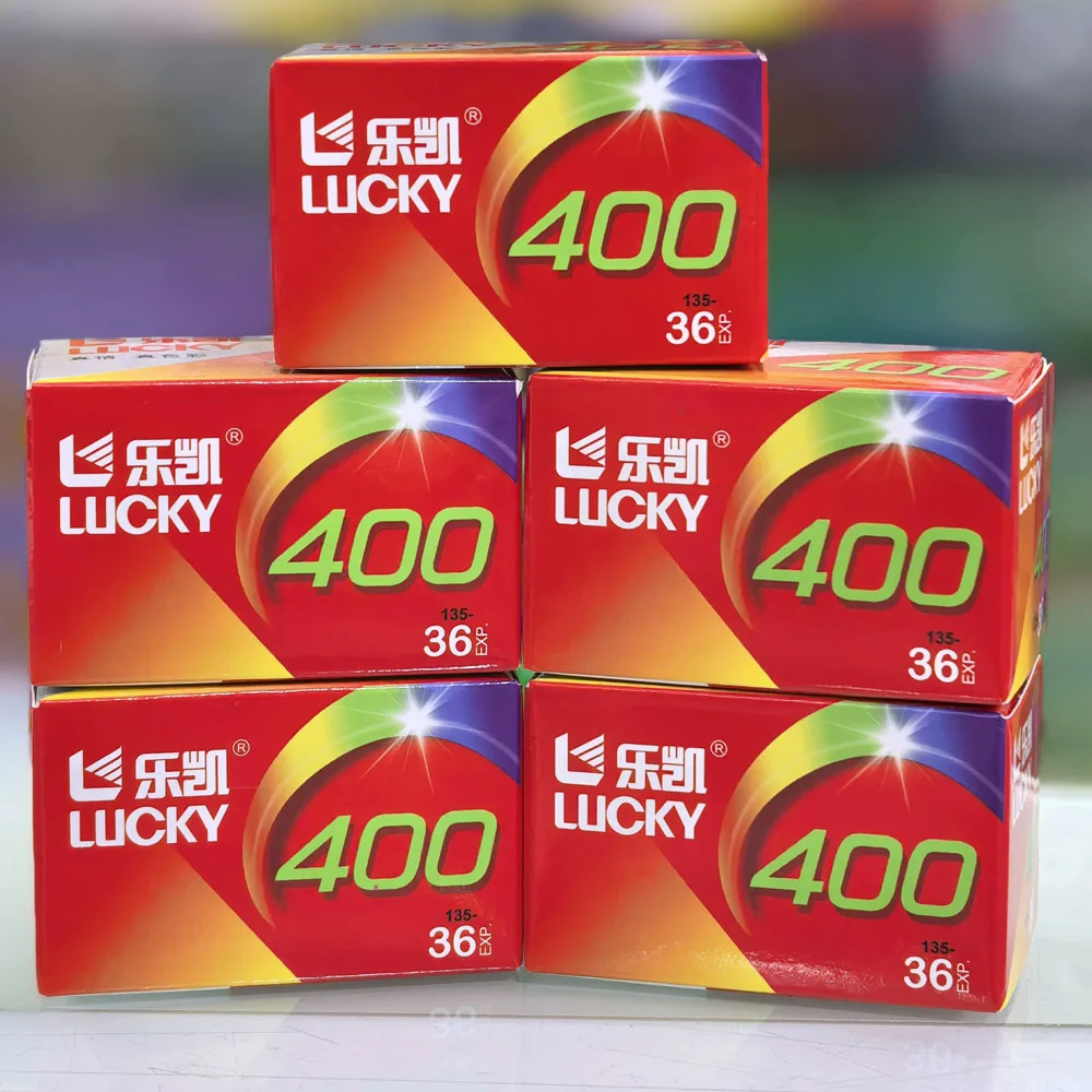 Фото Цветная пленка LUCKY ISO 400, 1/2/5/8/10 рулонов, улучшенная версия C400, 35 мм, цветная, C41, 36 кадров на рулон, для пленочных камер Kodak 135. Срок годности: 2028. №1