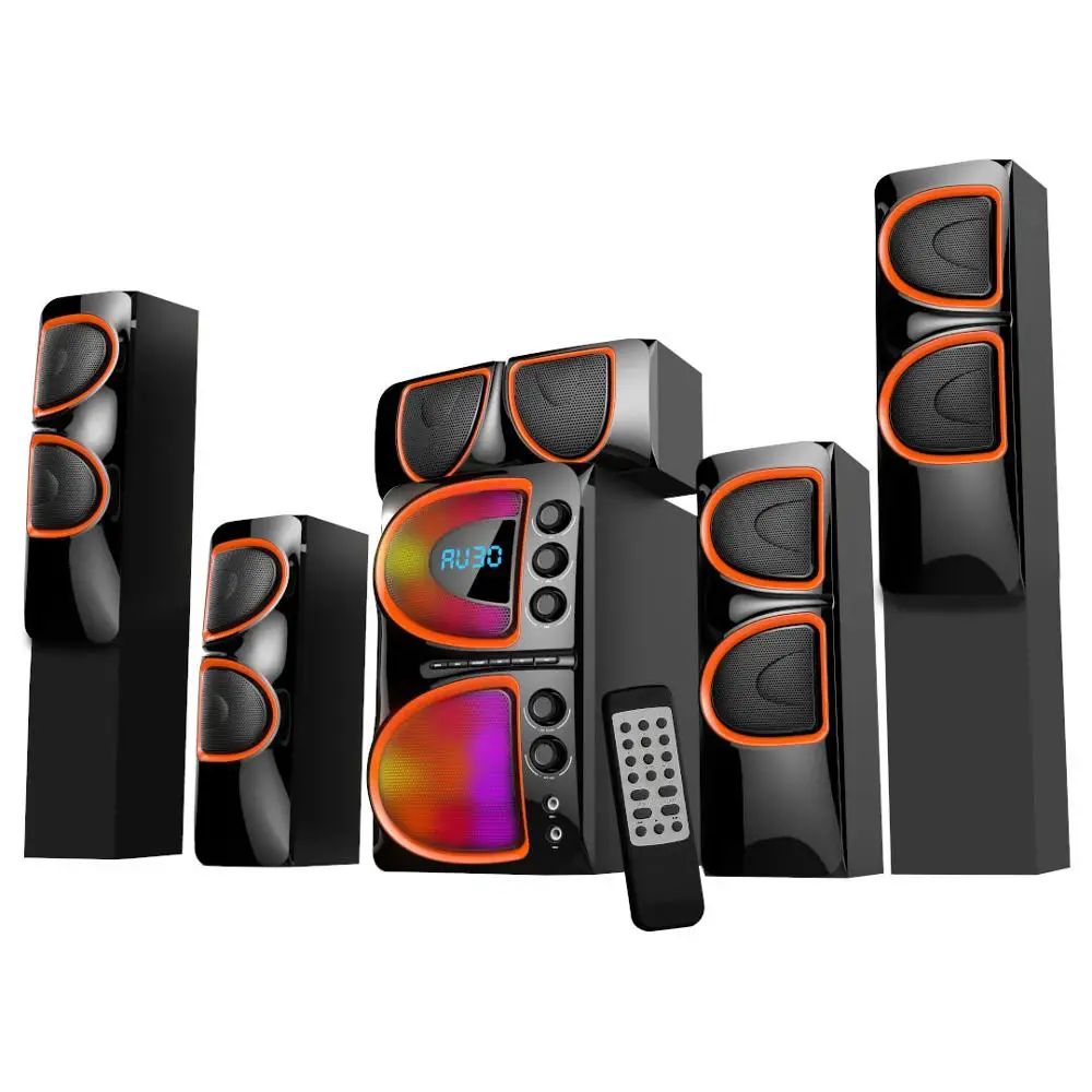 

5.1 Surround Sound System Home Theater with BT/AUX/FM/SD/USB Multimedia Wireless Bluetooth Speakers
