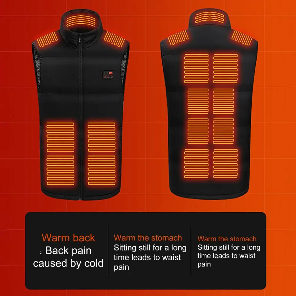 

15 Places Heated Vest Men Women Usb Heated Jacket Heating Vest Thermal Clothing Hunting Vest Winter Heating Jacket Black