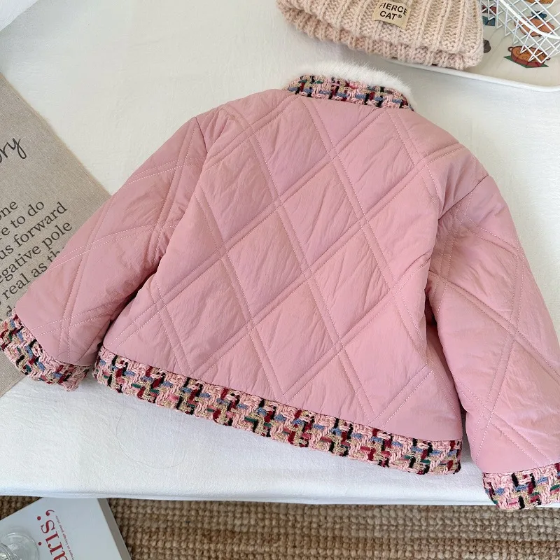 Пальто для девочек зимние флисовые толстые детские куртки плюшевая бархатная