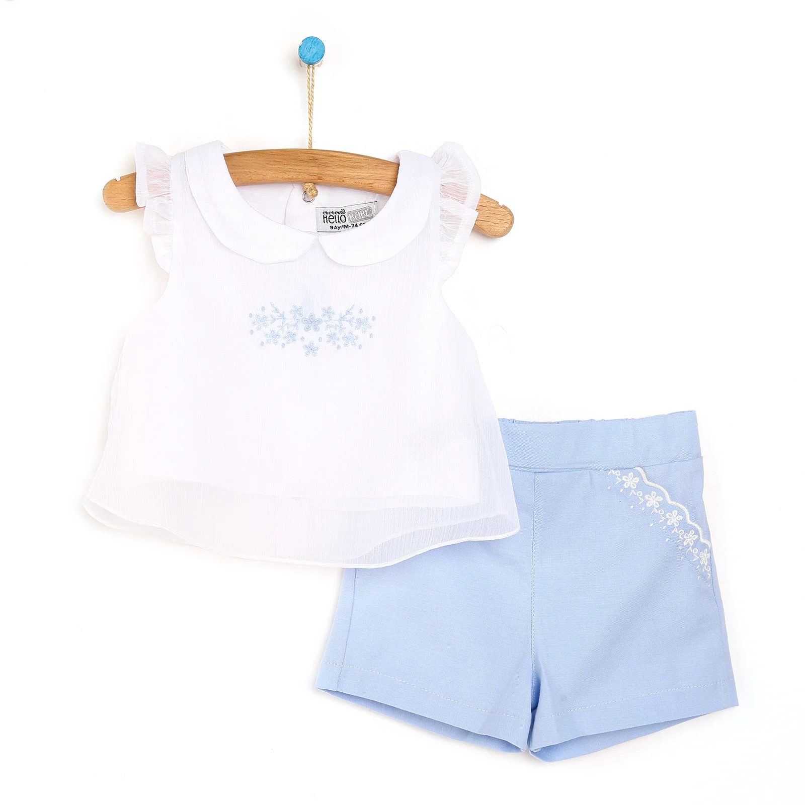 

ebebek HelloBaby 2022 New Season Baby Clothes Brode Bluz-Şort