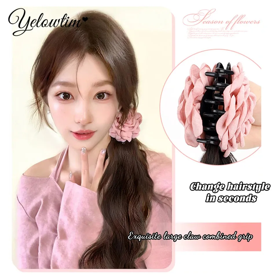 Заколка в виде розовых когтей волнистые наращивания хвоста кусок волос из
