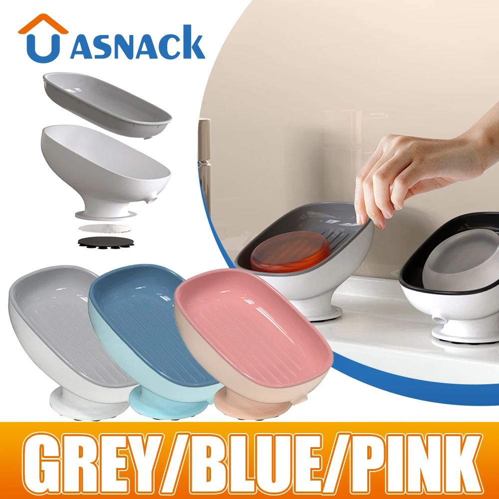 

Super Suction Cup Soap Dish With Drain Water Soap Holder Kithcen Sponge Holder Soap Container Bathroom Supplies For Bathroom