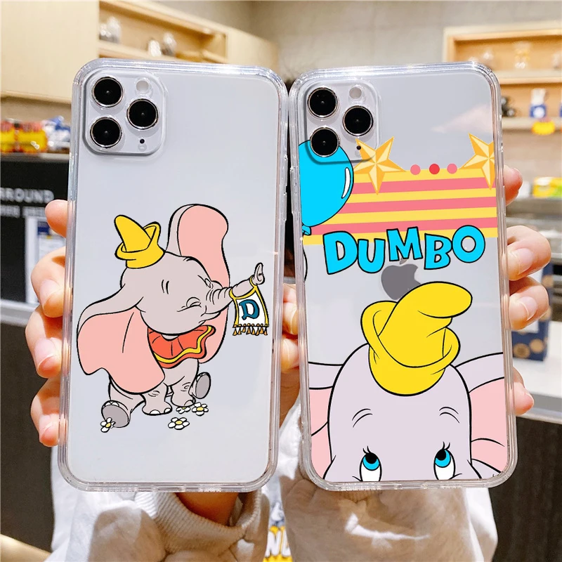 

Disney Dumbo Baby Cute Transparent Phone Case For Apple iPhone 14 13 12 11 Mini XS XR X Pro MAX 8 7 6 Plus SE 2020 Cover Capa