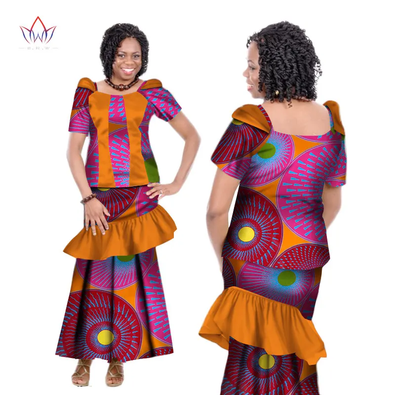 Летнее женское платье традиционная африканская Женская одежда комплект из 2