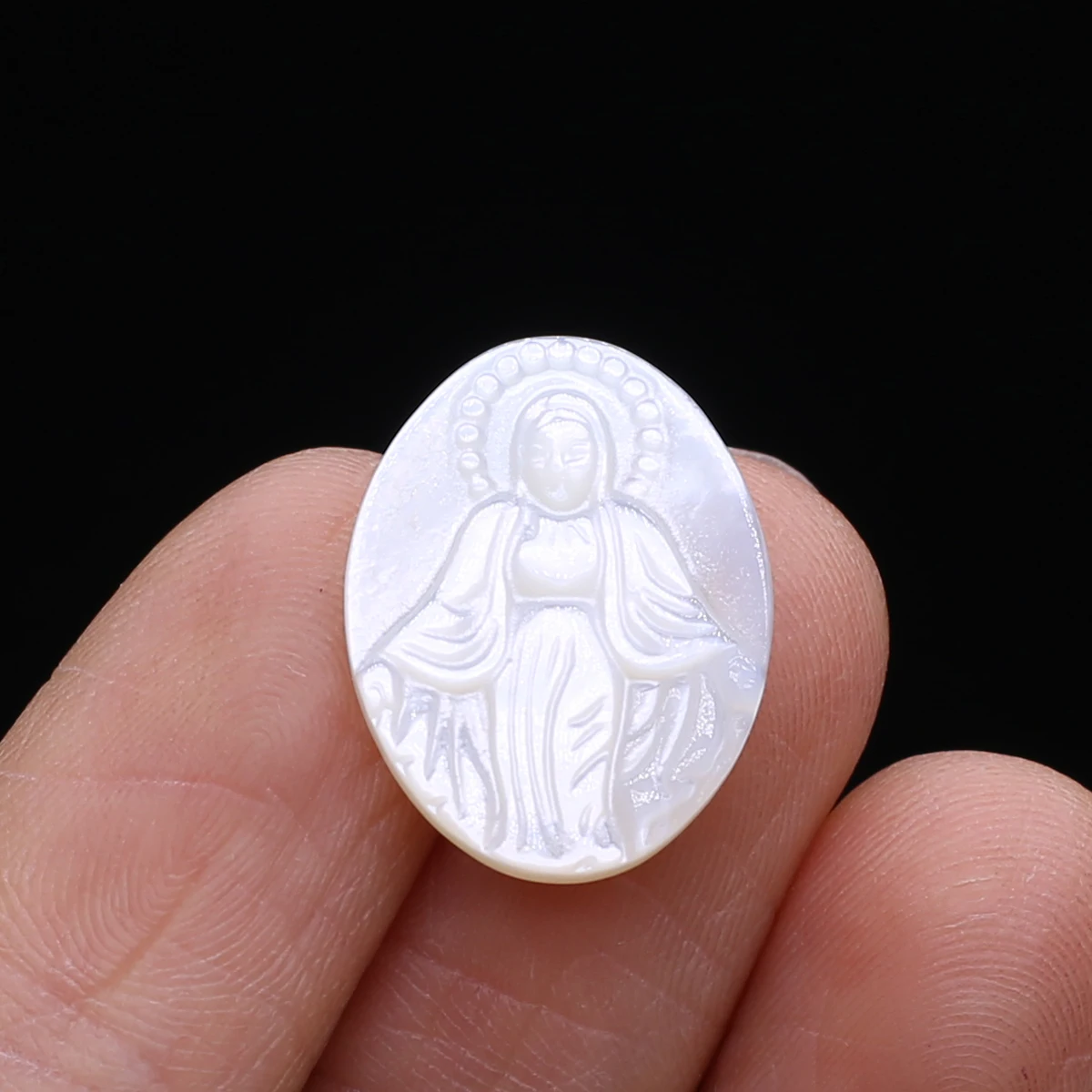 

2022 Virgin Mary White Shell Bead Natural Egg Ring Ornament Craft For Jewelry MakingDIY Earring Necklace Accessories Charm