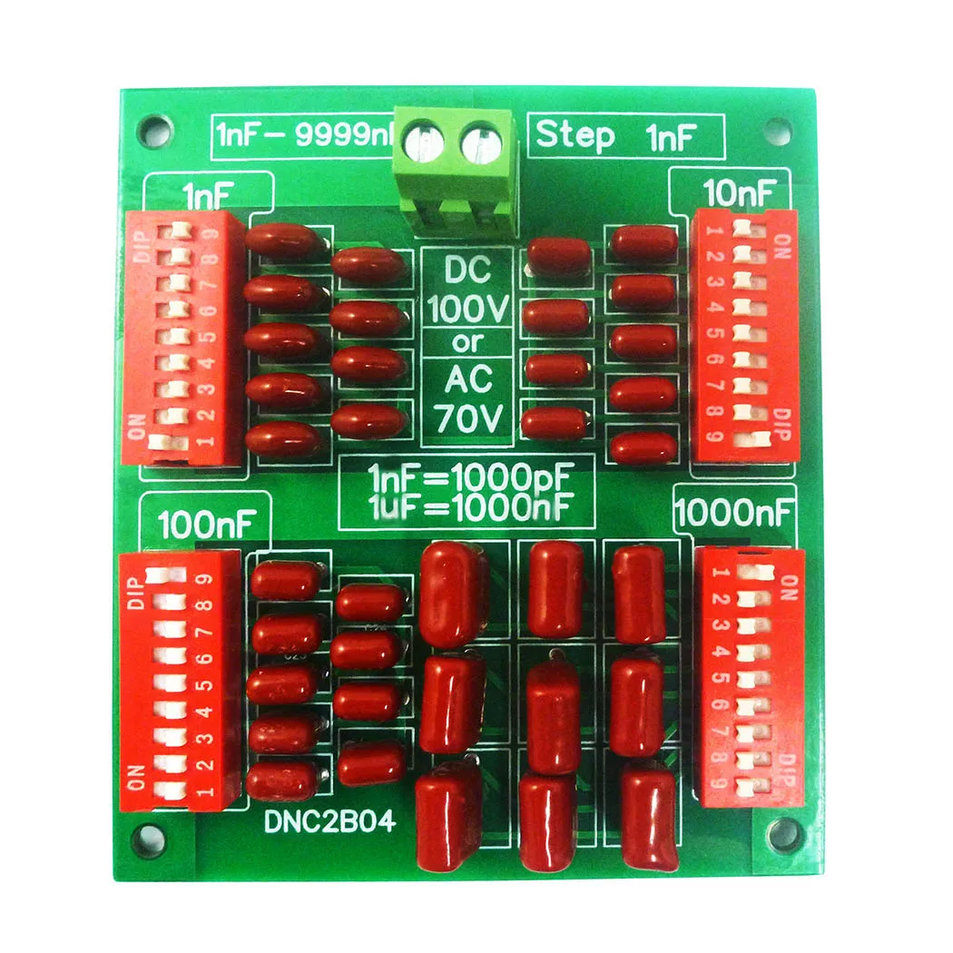 

1nF to 9999nF Step-1nF Four Decade Programmable Capacitor Board Polypropylene Film Capacitor C35 DIN Rail for PLC