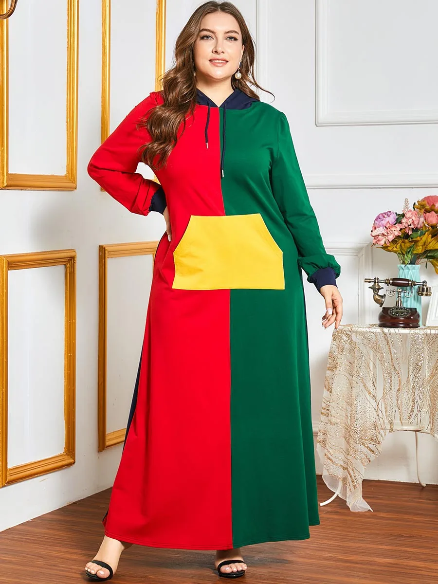 Платье женское длинное с капюшоном мусульманский тренировочный костюм индейкой